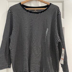 Jones NY Black and White Stripe Crew Neck - 3x